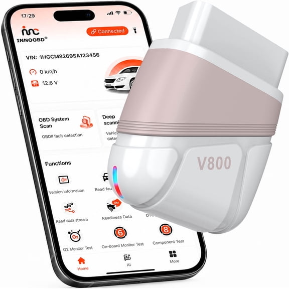 CICPAP Bluetooth OBD2 Scanner for iPhone & Android, 4-System Code Reader for Engine, Transmission, ABS & SRS/Airbag, Check Engine Diagnostic Tool with Free App