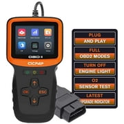 CICPAP OBD2 Scanner Color Screen and Live Data, Check Engine Code Reader with Reset, Plug & Play Upgraded Indicator Light, Test Voltage/EVAP/O2 Sensor, Diagnostic Scan Tool for All Cars Since 1996