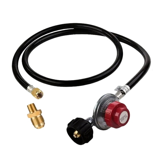 CICRKHB Adjustable Propane Regulator with Hose, High Pressure Propane Tank Regulator, Taper Connection Propane Gas Regulator for Grill, Gas Burner and Propane Tanks