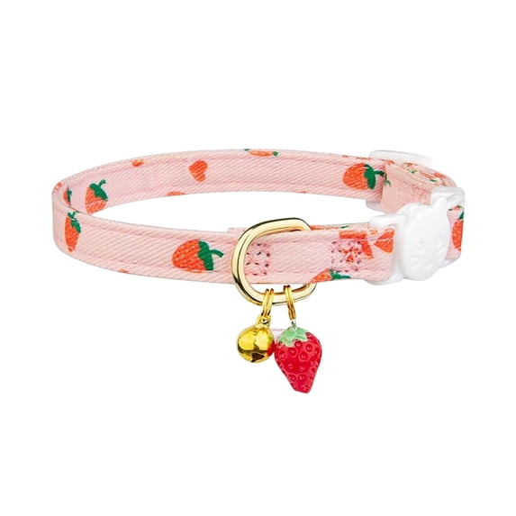 CICRKHB Cat Collars 1 Pack, Breakaway Safety Cat Collar with Bell, Soft Cotton Adjustable Floral Collar for Kittens and Adult Cats, Cute Gift for Pet Lovers Pink