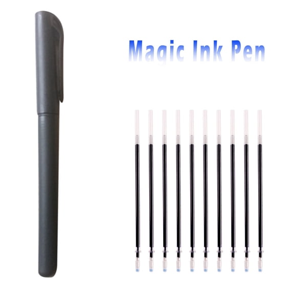 CICRKHB Disappearing Ink Pen with Refills 20 Pcs, Invisible Ink Pen for Copybooks, Fading Pens for Handwriting Practice, Black