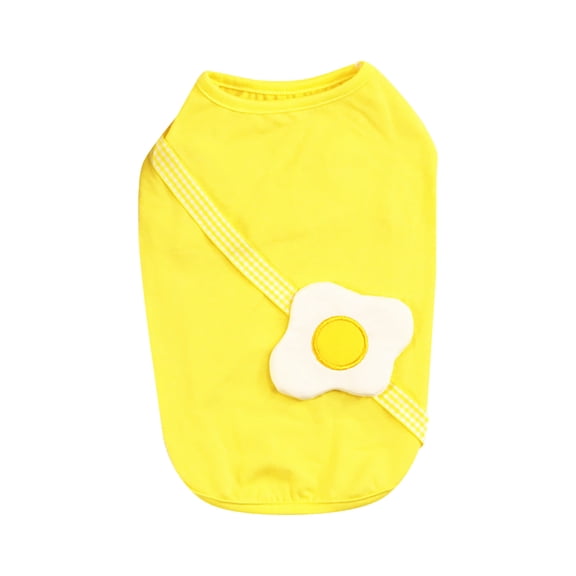 CICRKHB Dog Clothes Summer Thin Pet Clothing Cat Puppy Summer Pet Clothes Poached Egg Vest Clothes Pet Supplies Yellow