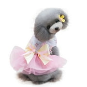 CICRKHB Dog Dress Adorable Dog Dress Clothes Puppy Grid Skirt Apparel for Small Medium Pets Pk Xs Pet Supplies Pink