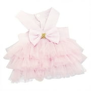 CICRKHB Dog Dress Bubble Skirt Stripe Lace Dress Dog Dress Princess Dresses for Dog Pet Supplies Pink