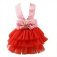 thumbnail image 1 of CICRKHB Dog Dress Bubble Skirt Stripe Lace Dress Dog Dress Princess Dresses for Dog Pet Supplies Red, 1 of 1