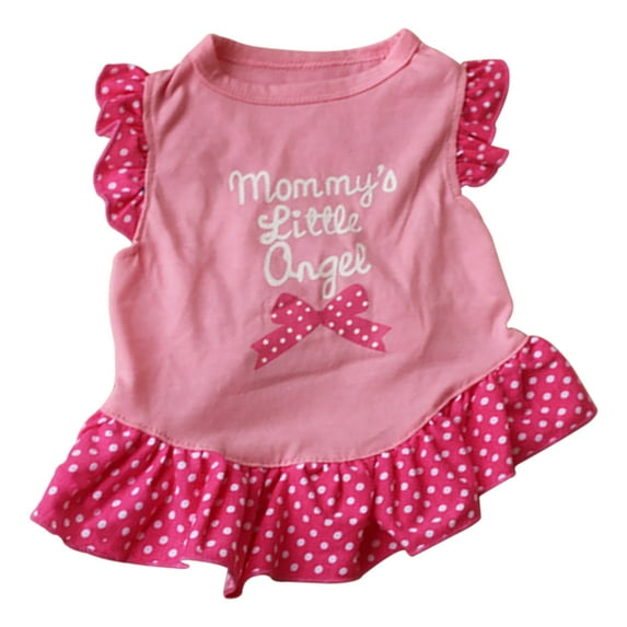 CICRKHB Dog Dress Pet Summer Clothing New Pet Clothing Cat and Dog Clothing Cotton Flying Skirt Pet Supplies Pink