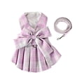 thumbnail image 1 of CICRKHB Dog Dress Plaid Dog Dress Bow Tie Harness Leash Set Dog Wedding Dress Puppy Clothes Summer Dog Skirt for Small Medium Dogs Cats Girls Pet Supplies Pink, 1 of 2