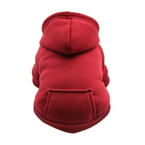 CICRKHB Dog Sweaters for Small Dogs Dog Hoodie with Pocket - Fall Winter Warm Fleece Sweater Puppy Clothes for Small Medium Dogs Boy Girl Pet Supplies Red