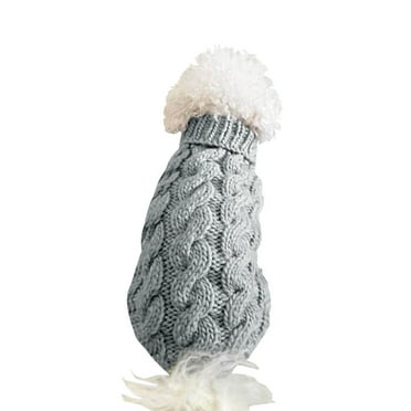 CICRKHB Dog Sweaters for Small Dogs New Autumn and Winter Clothes Pet Sweater Small and Medium Sized Dog Knitting Pet Supplies Grey