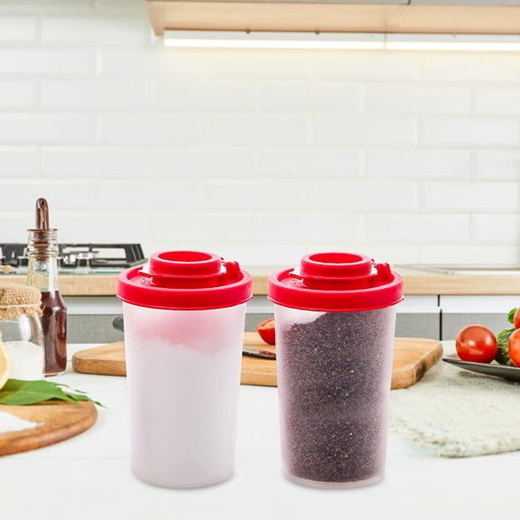 CICRKHB Salt Shaker, Travel Spice Containers, 2Pc Condiment Bottles Moisture Proof Salt, Pepper Shakers Clear Plastic Airtight Lids, Bpa-Free Spice Containers