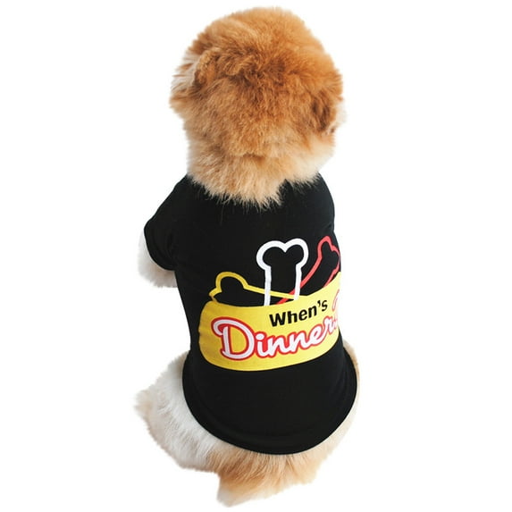 CICRKHB Small Dog Sweater Cotton Summer Shirt Small Dog Cat Pet Clothes Vest T Shirt Pet Supplies Black