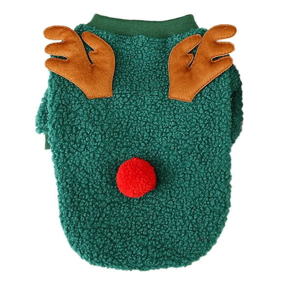 CICRKHB Small Dog Sweater Dog Cat Warm Fleece Christmas Pet Clothes Celebrate Christmas with Your Pets Pet Supplies Green