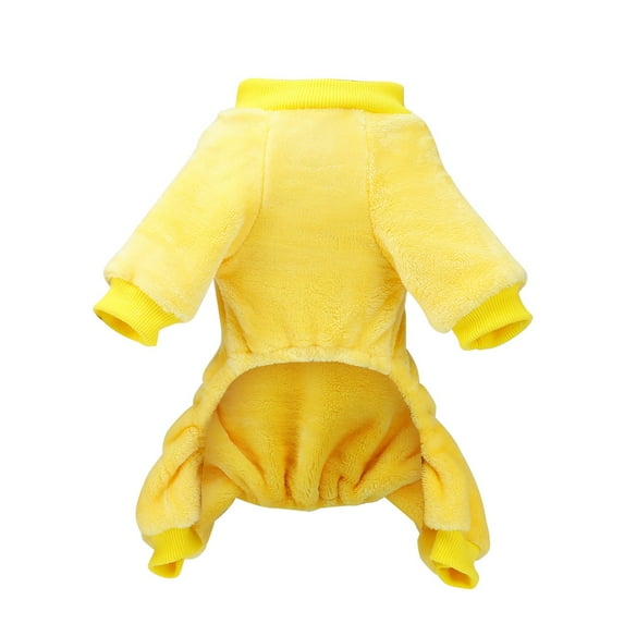 CICRKHB Small Dog Sweater Dog Clothes Fleece Teddy Small Dog Clothing Fruit Four Legged Fleece Pet Clothing Pet Supplies Yellow
