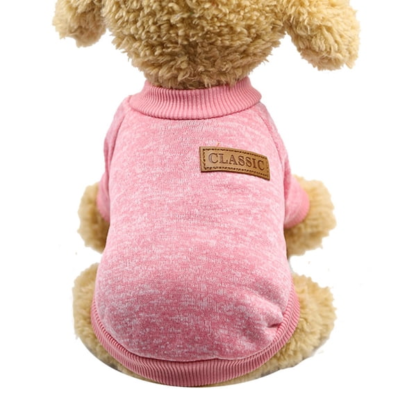CICRKHB Small Dog Sweater, Dog Clothes for Small Dogs, Pet Dog Puppy Classic Sweater Sweater Clothes Warm Sweater Winter Pink