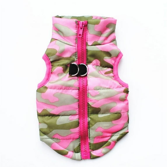CICRKHB Small Dog Sweater Hot Fashion Pet Camouflage Cloth Dog Cloth Dog Winter Cloth Pet Vest New Pet Supplies Pink