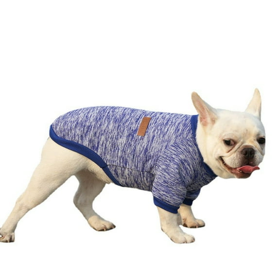 CICRKHB Small Dog Sweater Pet Dog Puppy Classic Sweater Fleece Sweater Clothes Warm Sweater Winter Pet Supplies Dark Blue
