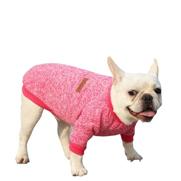 CICRKHB Small Dog Sweater Pet Dog Puppy Classic Sweater Fleece Sweater Clothes Warm Sweater Winter Pet Supplies Hot Pink