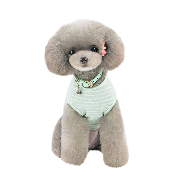 CICRKHB Small Dog Sweater Pet Spring and Summer Solid Color Dog Shirt Costumes Pet Dog Clothes Vest Pet Supplies Green