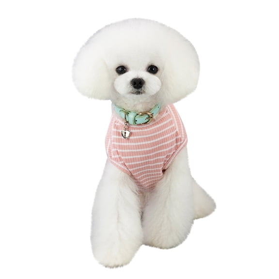 CICRKHB Small Dog Sweater Pet Spring and Summer Solid Color Dog Shirt Costumes Pet Dog Clothes Vest Pet Supplies Pink