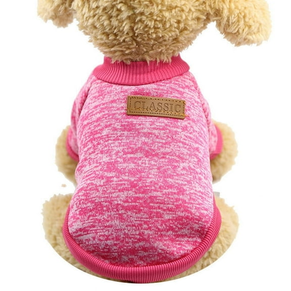 CICRKHB Small Dog Sweater Two-Legged Warm Puppy Dog Fight Teddy Wool Cat Sweater Pet Clothes Pet Supplies Hot Pink