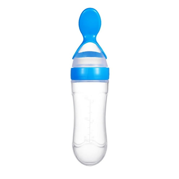 CICRKHB Clearance Spoon Feeder Blue, Baby Silicone Feeding Bottle with Spoon Food Rice Cereal Feeder, 1X Feeder, Tableware Clearance