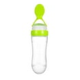 thumbnail image 1 of CICRKHB Tableware Clearance Baby Silicone Feeding Bottle with Spoon Food Rice Cereal Feeder Green, 1 of 1