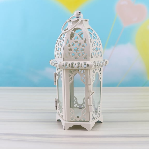 CICRKHB Vintage Small Candle Lantern, Vintage Glass Candle Holder, Windproof Metal Candle Lantern, Antique Decorative Candlestick for Home Living Room Fireplace Table Centerpiece