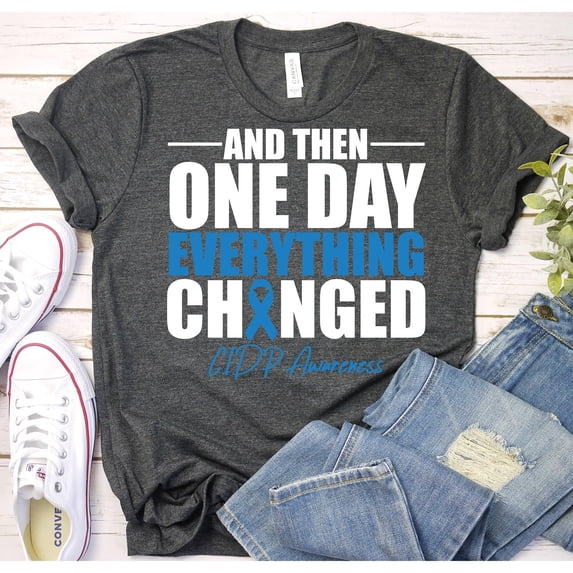 CIDP Awareness Blue Ribbon Quote Graphic T-Shirt, Unisex Classic Fit, Cotton-Rich, 180 GSM, Front Print