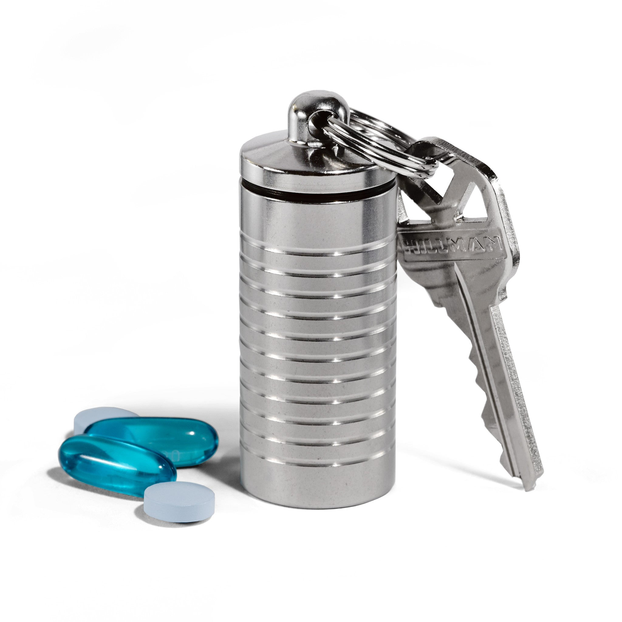 CIELO WIDE SINGLE Chamber TITANIUM Pill Case Keychain Nitro Bottle