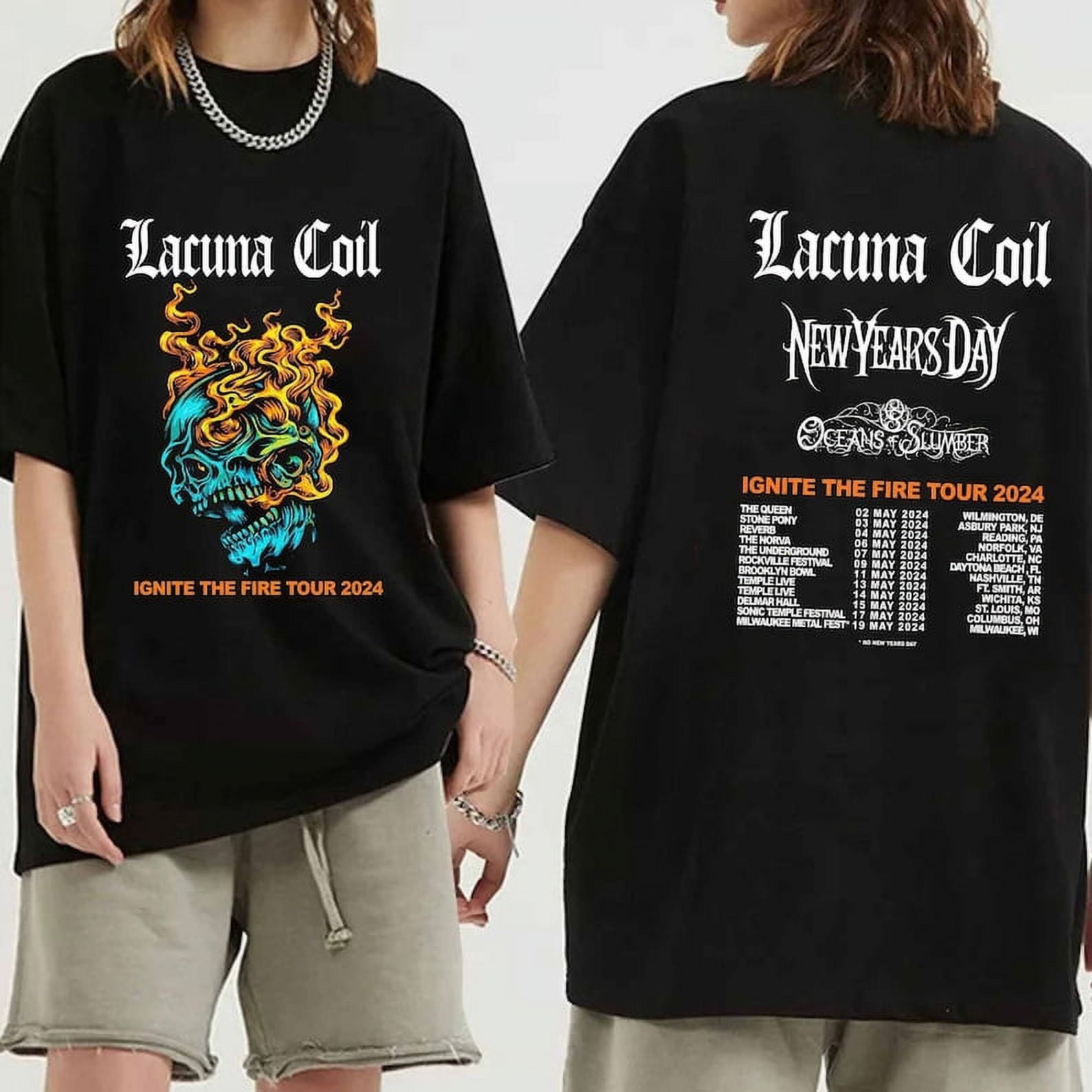 CIEN LUXURY Lacuna Coil Ignite the Fire 2024 Tour Shirt, Lacuna Coil