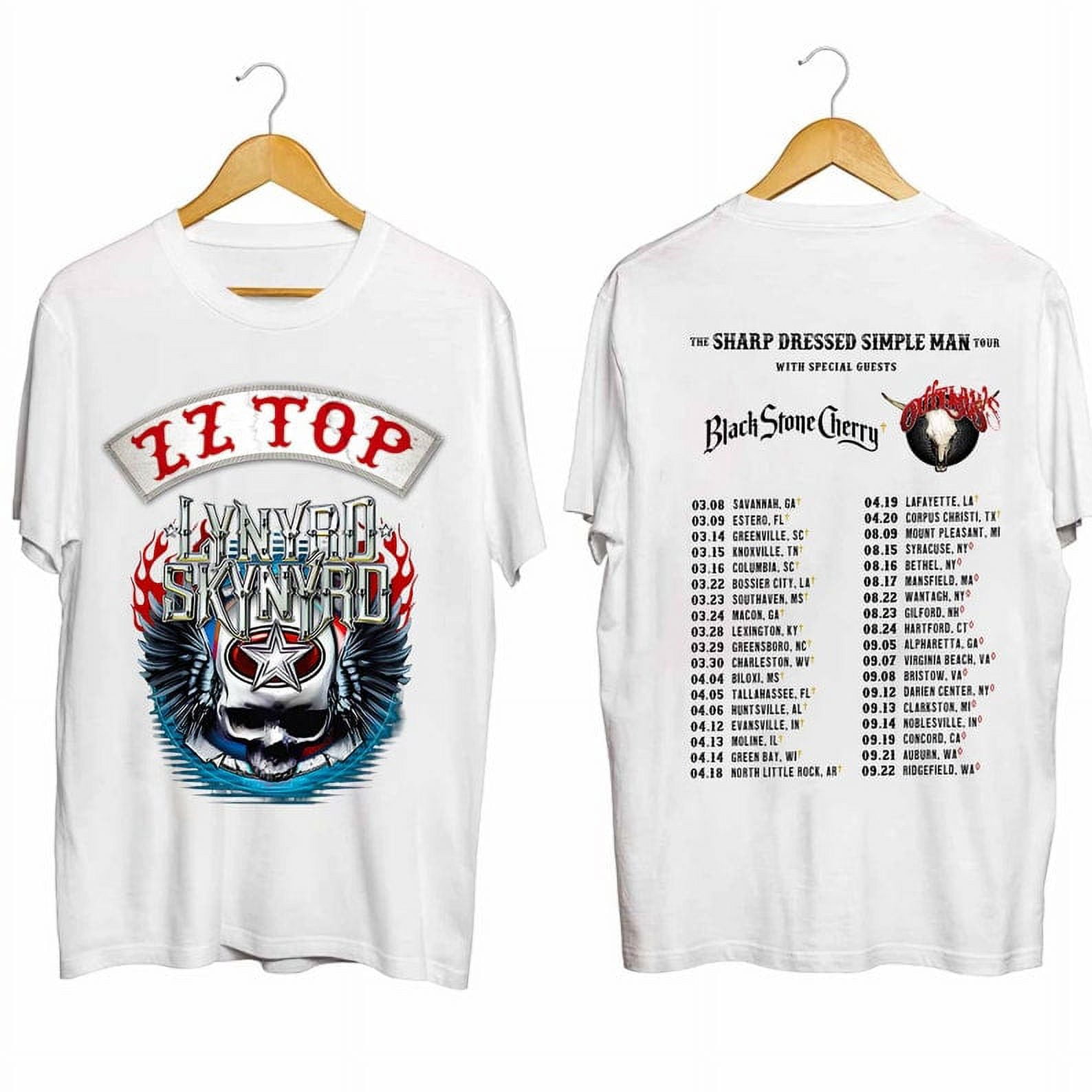 CIEN LUXURY Lynyrd Skynyrd ZZ Top Tour 2024 Shirt, ZZ Top World Tour