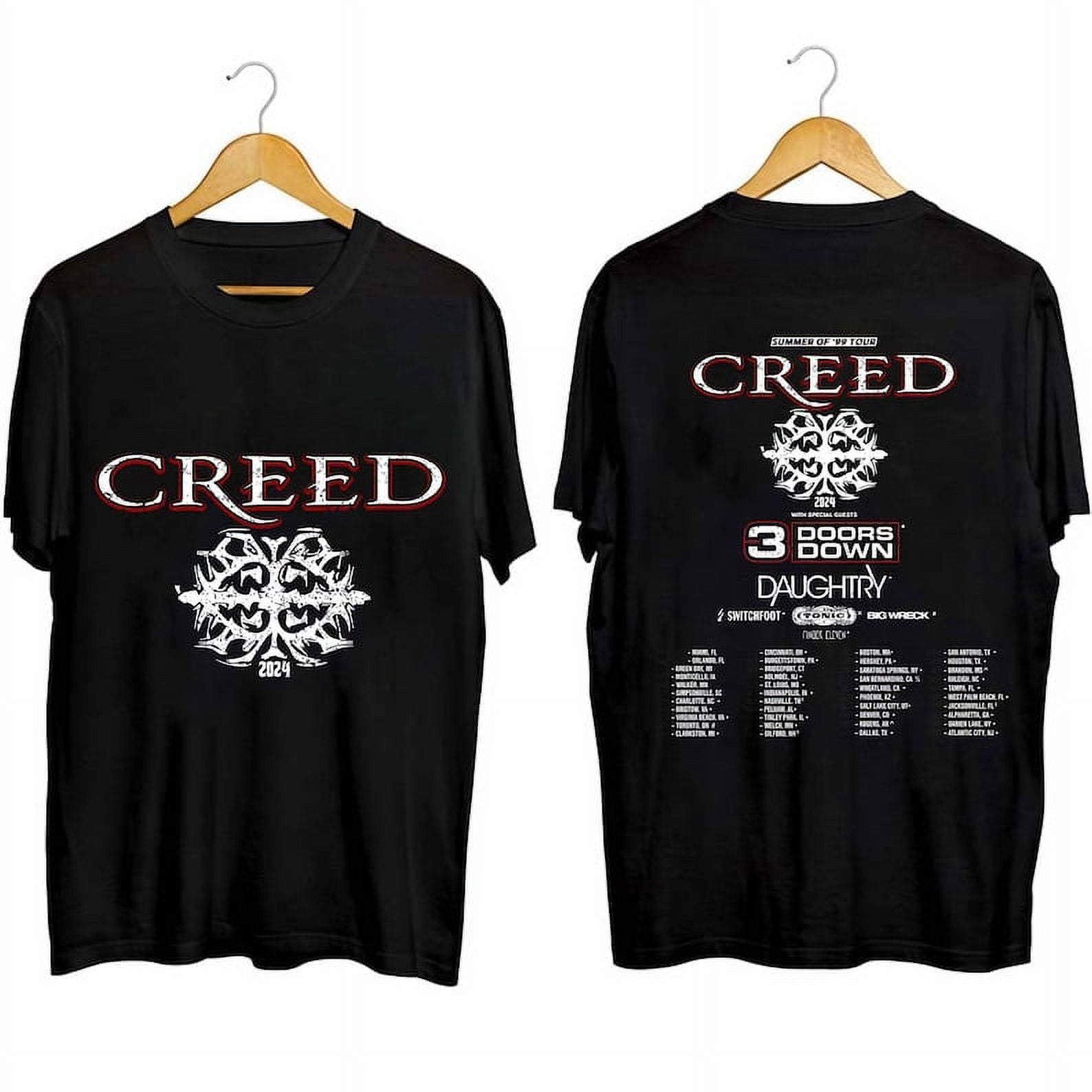 CIEN LUXURY NEW BRAND Creed 2024 Tour Summer of ’99 Tour Shirt, Creed