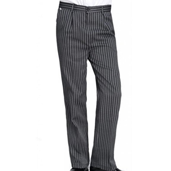 CIENVNSTG Chef Work Uniform Trousers Striped Elastic Waist Baggy Fit Cook Bottom with Pocket for Restaurant Kitchen Food Service Scenarios Zebra XXXL