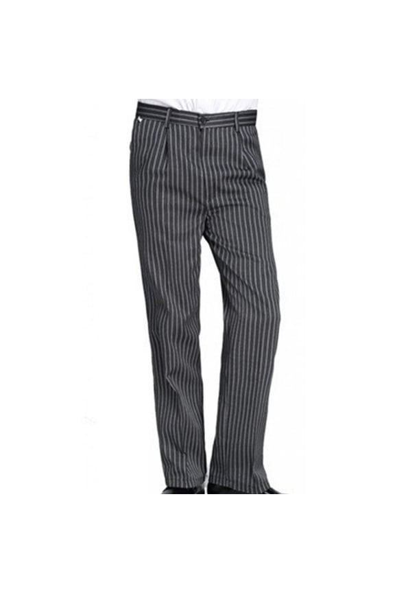 Chef Work Uniform Trousers Striped Elastic Waist Baggy Fit Cook Bottom with Pocket for Restaurant Kitchen Food Service Scenarios Zebra XXXL