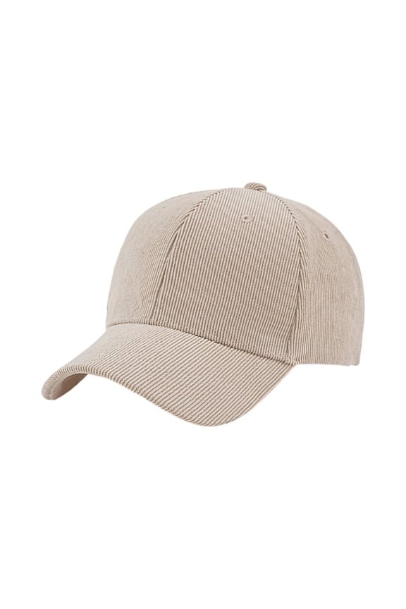 Classic Plain Corduroy Unisex Baseball Hat for Men and Women Unstructured Adjustable Dad Cap with Brass Buckle Vintage Hardtop Peaked Cap Minimally Versatile Outdoor Sports Hat Beige