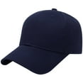 thumbnail image 1 of CIENVNSTG Curved Brim Solid Color Unisex Plain Baseball Cap Adjustable Casual Sun Hat for Outdoor Summer Wear Navy, 1 of 3