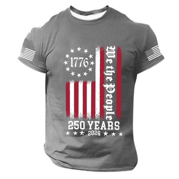 CIENVNSTG Distressed USA Flag T Shirts for Men 1776 Graphic Patriotic Muscle Cut Tops Suitable for Gym Training Workout and Outdoor Activities Gray 4XL