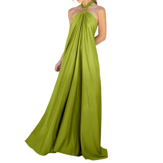 CIENVNSTG Formal Dresses for Women Satin Sexy Evening Dress Solid Blue Elegant Robe Festival Party Dresses Fashion Sleeveless Gala Dress Light Green S