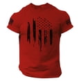 thumbnail image 1 of CIENVNSTG Independence Day Mens Short Sleeve Crew Neck T Shirts Distressed USA Flag Graphic Print Arm Patch Detail Slim Athletic Fit Soft Breathable Vintage Casual 250 Anniversary Tops Red 2XL, 1 of 3