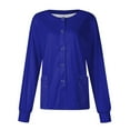 thumbnail image 1 of CIENVNSTG Jackets for Women Button Down Front Long Sleeve Nurse Uniforms Button Down Nursing Shirt Soft Fabric Blue M, 1 of 4