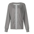 thumbnail image 1 of CIENVNSTG Jackets for Women Button Down Front Long Sleeve Nurse Uniforms Button Down Nursing Shirt Soft Fabric Gray XL, 1 of 2
