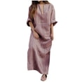 thumbnail image 1 of CIENVNSTG Long Dresses for Women Formal Long-Sleeved V Neck Dress Up Clothes Red 5XL, 1 of 5