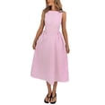 thumbnail image 1 of CIENVNSTG Maxi Dress for Women Solided Color Spring Breathable Holiday Dress Elegant Versatile Beach Dress, 1 of 5