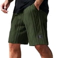 thumbnail image 1 of CIENVNSTG Men's Cable Knit Sports Shorts Summer Breathable Thin Drawstring Elastic Waist Straight Leg Running Casual Shorts with Pockets Green L, 1 of 4