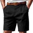 thumbnail image 1 of CIENVNSTG Men's Linen-Textured Quick-Dry Shorts Drawstring Waist Breathable Beach & Casual Shorts Black L, 1 of 7