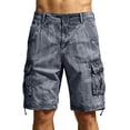 thumbnail image 1 of CIENVNSTG Men's Multi-Pocket Washed Cotton Cargo Shorts, Loose Fit Knee-Length Casual Shorts with Drawstring Hem Blue M, 1 of 8