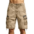 thumbnail image 1 of CIENVNSTG Men's Multi-Pocket Washed Cotton Cargo Shorts, Loose Fit Knee-Length Casual Shorts with Drawstring Hem Brown 2XL, 1 of 8
