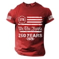 thumbnail image 1 of CIENVNSTG Mens Patriotic Crew Neck T Shirt 4th of July 250th Anniversary USA Flag Print 1776-2026 Short Sleeve Casual Fit for Holiday Events Red M, 1 of 3