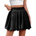 thumbnail image 1 of CIENVNSTG Mini Bubble Shorts for Wome High Waisted Wide Leg Loose Fit Casual Comfy Ruffle Bloomersn with Pockets Black L, 1 of 4