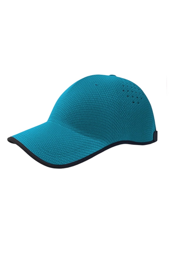 One‑Piece Seamless Lightweight Packable Curved Brim Unisex Sports Baseball Cap Breathable Quick‑Dry Washable Portable Hat Blue